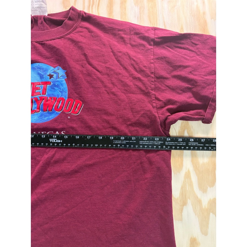 Vintage 1991 Planet Hollywood Las‎ Vegas T-Shirt Mens XL Maroon Made in USA 90s - Picture 6 of 7